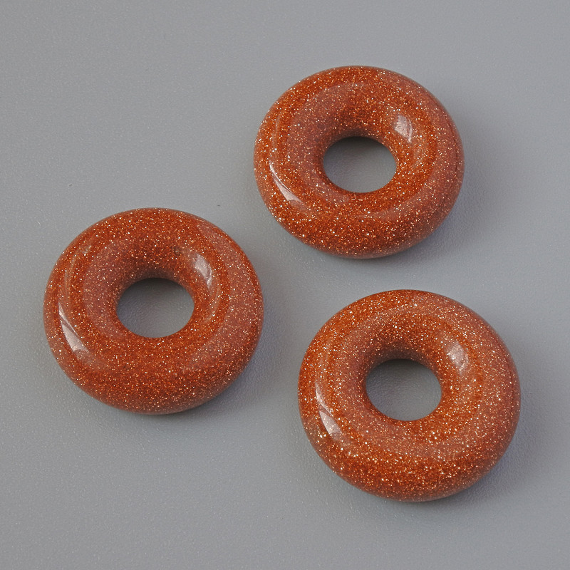 חרוז פנדורה «אבנטורין חול זהב» (סינתטי), קוטר 15×5 מ״מ, קוטר חור-5 מ״מ+