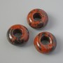 חרוז פנדורה מאובסידיאן טבעי, קוטר 14×7 מ״מ, פתח 5,7 מ״מ+