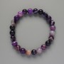 צמיד אגת סגול מאבן טבעית, חרוז חלק, קוטר 8 מ״מ, אורך 18 ס״מ (אלסטי)