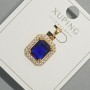 תליון Xuping עם קריסטל כחול וזירקונים לבנים, קוטר 13×15 מ״מ +-, אורך 23 מ״מ +-, ציפוי זהב 18K