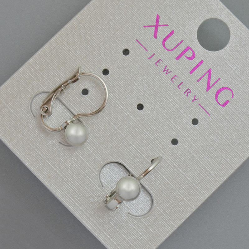 עגילים Xuping, קוטר 5 מ"מ, אורך כ-15 מ"מ, ציפוי רודיום