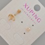 עגילי סטוד Xuping עם קריסטל הורוד המשתנה בצבע, קוטר 4 מ״מ, מצופה בזהב 18K