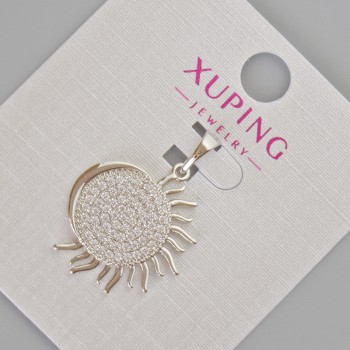 תליון Xuping «שמש» עם אבני סטרז לבנות, קוטר 27×19 מ״מ +- כרודיום