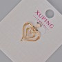 תליון Xuping «לב» עם אבני זירקון לבנות, קוטר 19×16 מ״מ — ציפוי זהב 18K