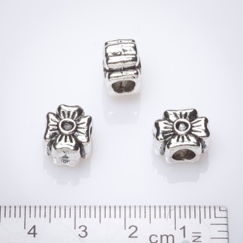 אביזרי חרוז פנדורה ארבע עלים (, קוטר 4 מ"מ) 12×10 מ"מ אריזה 20 גרם +/-7 יחידות