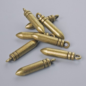 אביזרי תליון «כדור», קוטר 23.5×4.5 מ״מ, קוטר חור 1.7 מ״מ, אריזה 8 יחידות +/- צבע ברונזה של המתכת