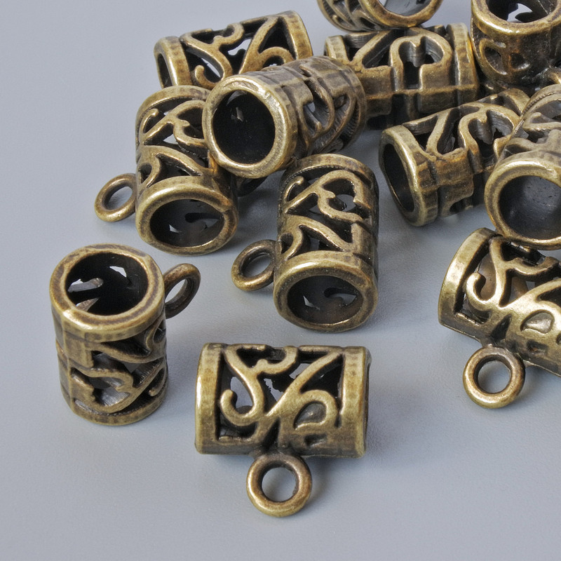 אביזרי בייל מתקן, קוטר 11×7,5 מ״מ, קוטר החור 2,1 מ״מ, אורך 11, אריזה 14 יח׳ +- צבע מתכת ברונזה