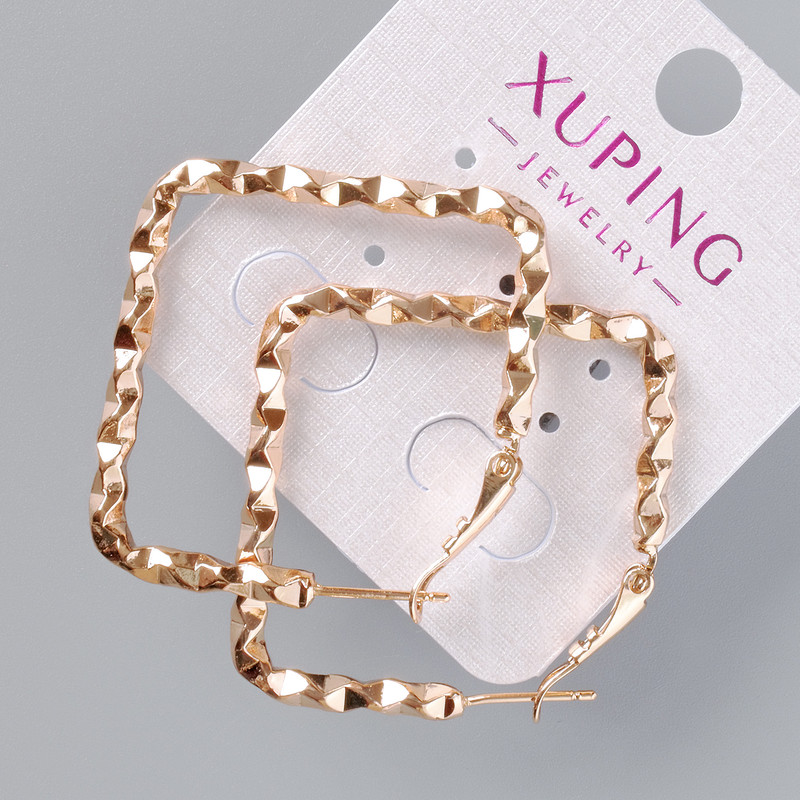 עגילים Xuping, קוטר 42×42 מ״מ, זהב מצופה 18K