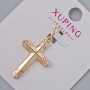 תליון «צלב» Xuping עם אבני זרקון לבנות, קוטר 26,5×17×5 מ״מ +/- אורך 31 מ״מ +/- ציפוי זהב 18K