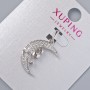 תליון «ירח» Xuping עם קריסטלים לבנים, קוטר 19×14 מ״מ+- אורך 25 מ״מ+- ציפוי רודיום