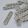 חרוז מפריד ל-6 חוטים, קוטר 20×4.5 מ״מ, פתח בקוטר 1.2 מ״מ, צבע כסף מתכתי, 16 יחידות+