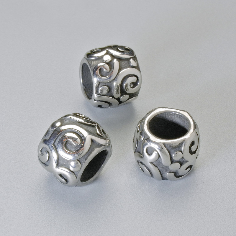 חרוז-ההכנסה כסוף 7,5×9,5 מ״מ