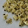 אביזרי תכשיטים מחזיק בייל זהוב, קוטר 8×4,5 mm, קוטר החור 1,8 mm, 2, אורך 7 mm, צבע זהוב למתכת, אריזה 20 גרם ± 53 יחידות