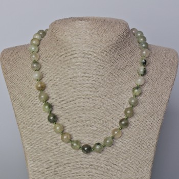 מחרוזת קווארץ פנטום עם רוטיל - אבן טבעית, חרוזים חלקים בקוטר 10 מ״מ, אורך 45–50 ס״מ