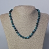 שרשרת פנינים «עין חתול כחול-אזורי» מאבן טבעית, כדור חלק, קוטר 8 מ״מ, אורך 45–48 ס״מ