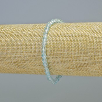 צמיד טופז טבעי – אבן מלוטשת בצורת קוביה, קוטר 4 מ״מ ± (אלסטי), אורך 18 ס״מ+