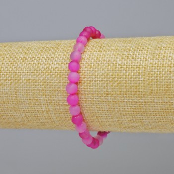 צמיד אגאט אדום פטל מאט, אבן טבעית, כדור חלק, קוטר 6 מ״מ+- (אלסטי), אורך 18 ס״מ+