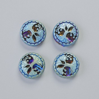 חרוז המטיט «עץ» בצבע מט-משתנה לפי התאורה, קוטר 12,5×4,5 מ״מ ± (4 יחידות)