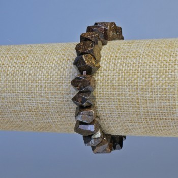 צמיד ברונזיט רונדל מגולף, קוטר 10×7 מ״מ ±, אורך 18 ס״מ ± אלסטי