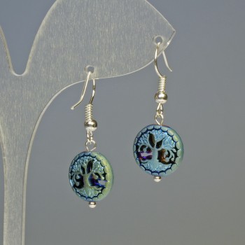 עגילי המטיט «עץ» מט-המליאון, קוטר 12,5×4,5 מ״מ, אורך 3,2 ס״מ