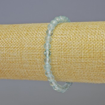 צמיד טופז טבעי – חרוז כדורי משופע בקוטר 6 מ״מ ±, אורך 18 ס״מ ±, אלסטי