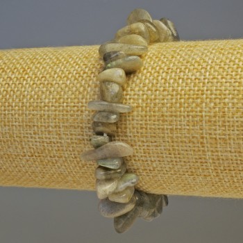 צמיד לאברדור מאבן טבעית, שבבי אבן, קוטר 10×15 מ״מ, אורך 18 ס״מ אלסטי