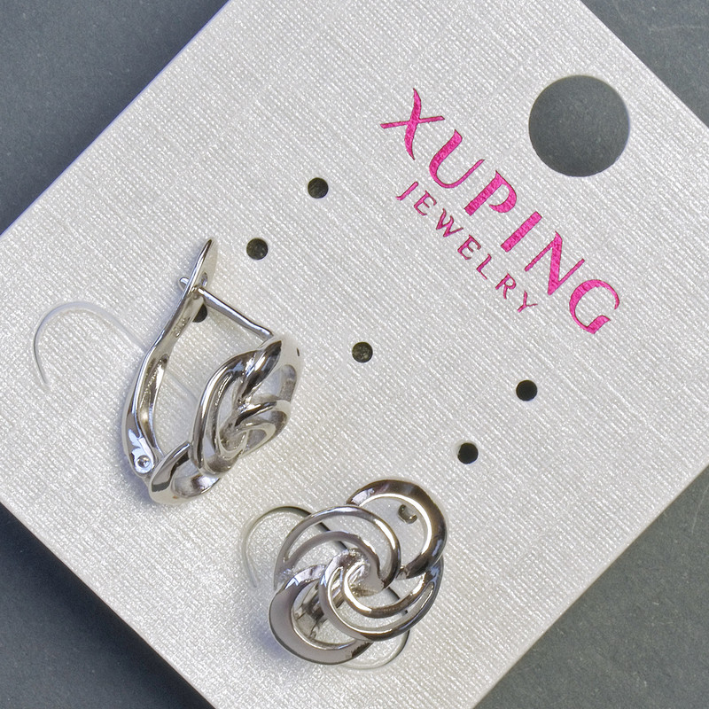 עגילים Xuping רודיום 15×10mm
