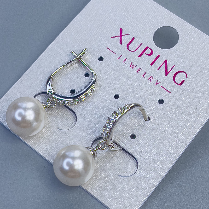 עגילים Xuping רודיום עם פנינה ממיורקה