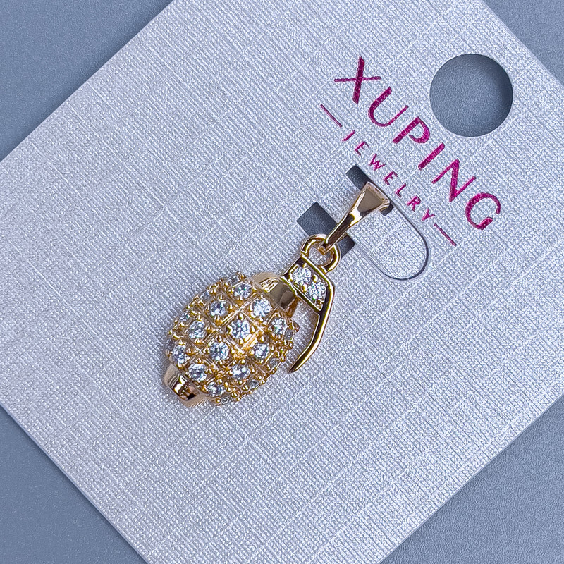 תליון Xuping «גרנט» עם אבני קריסטל לבנות, קוטר 11 מ״מ +- , אורך 22 מ״מ +- מצופה בזהב 18K