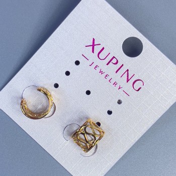 קף כפול Xuping עם דפוס 10×8 מ״מ ± זהב מצופה 18K