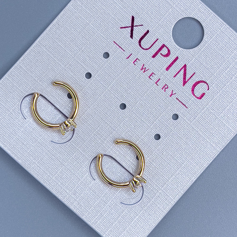 קאפ Xuping עם קריסטל לבן, קוטר 10×2 מ״מ, ציפוי זהב 18K