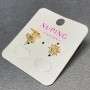 עגילי סטוד Xuping עם קריסטל לבן בקוטר כ-9 מ״מ, ציפוי זהב 18K