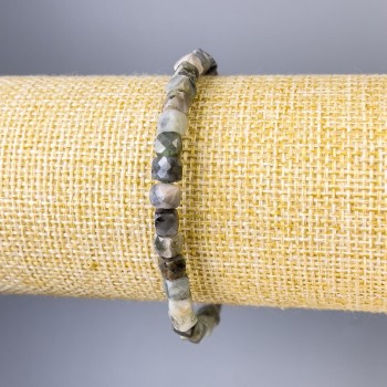 צמיד ברקת בצורת קוביה מחורצת, קוטר 5×5 מ״מ ±, אורך 18 ס״מ ± סטרץ'