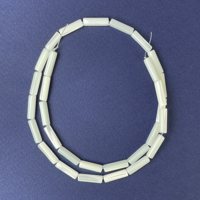 חרוזים משכבת פנינה טבעית בצורת גליל 14×4mm ± על חוט, אורך 40cm+