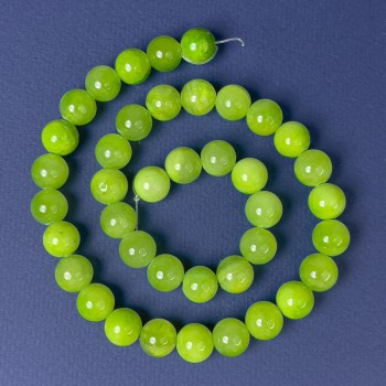 חרוזי אוניקס חלקים בצורת כדור, קוטר 10 מ"מ, אורך 40 ס"מ — על חוט