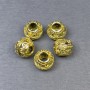אביזרי תכשיטים חרוז-הכנסה צבע מתכת זהוב, קוטר 9×11 mm ± חור, קוטר 5 mm ± אריזה 5 יחידות