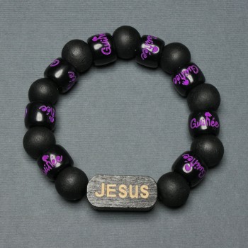 צמיד עם חרוזי עץ, קוטר 12 מ״מ ± תוספת מעץ, קוטר 25×11 מ״م ± 18 מ״م ± חוט מתיחה