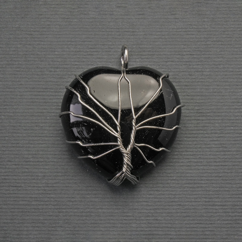 תליון לב אגט בציפוי כסף, קוטר 30×30 מ״מ ±, אורך 37 מ״מ+