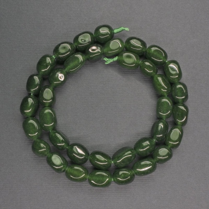 חרוזי אבנטורין ירוקים בצורת גליל, קוטר 8×10 mm, אורך 38 cm