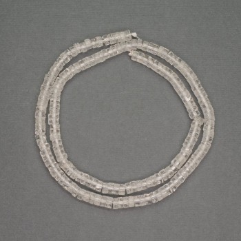 חרוזי אבן טבעית — קריסטל ההרים רונדל, קוטר 4.5×2 מ״מ, אורך 39 ס״מ