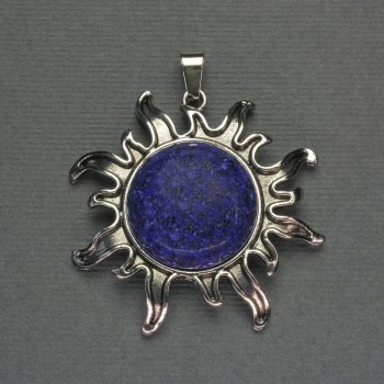 תליון השמש לאזוריט 42 ממ+-, אורך 48 ממ+- מתכת כסופה