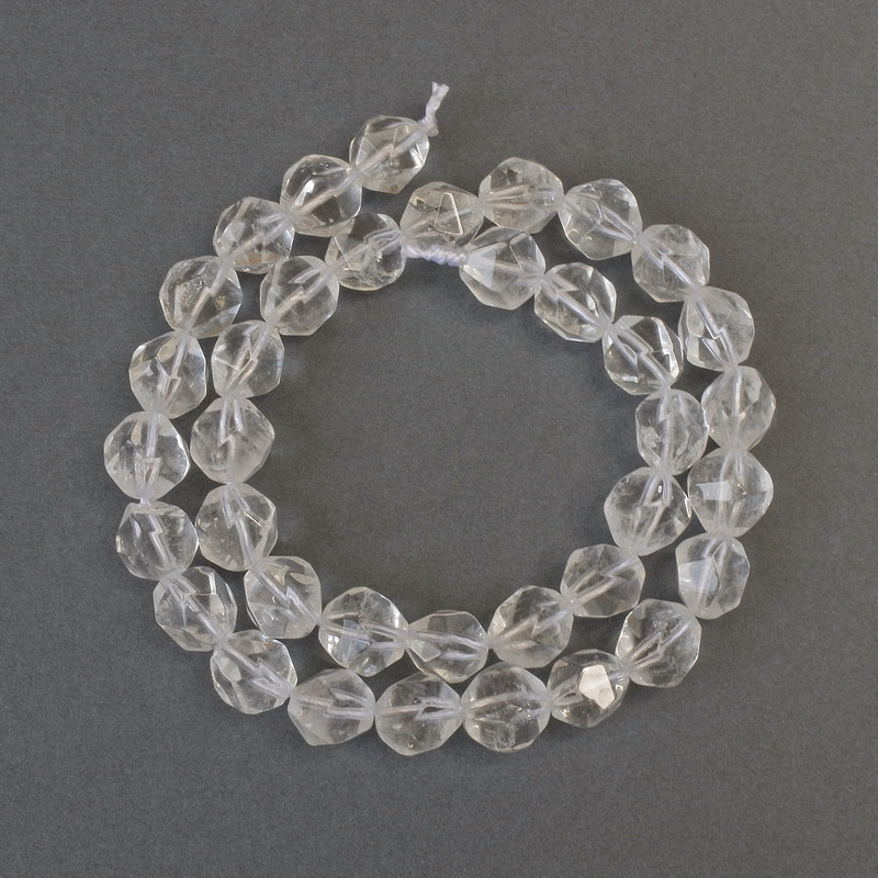 חרוזים קריסטל הררי רב-פאות, קוטר 9×8mm±, אורך 38cm± על חוט
