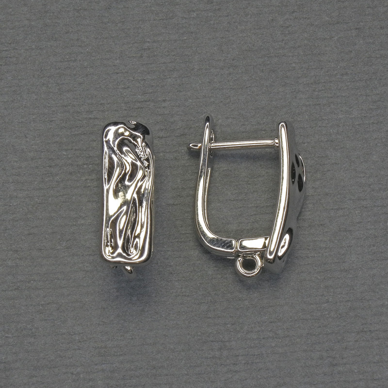 פתחי עגילים כסופים 17×6 מ״מ - זוג