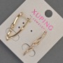עגילים Xuping עם קריסטלים לבנים, קוטר 4 מ״מ ±, אורך 27 מ״מ ±, זהב מצופה 18K