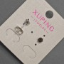 עגילי סטוד Xuping עם קריסטל שחור, קוטר 4 מ״מ, בציפוי רודיום