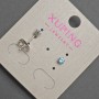 עגילי סטוד כדוריים Xuping עם קריסטל כחול, קוטר 3 מ״מ +/- ציפוי רודיום