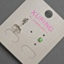 עגילי סטוד Xuping עם קריסטל ירוק, קוטר כ-3 מ״מ, ציפוי רודיום
