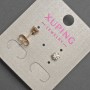 עגילים סטוד כדוריים Xuping עם סטרז לבנים, קוטר 4 מ״מ ± ציפוי זהב 18K