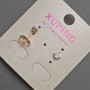 עגילים סטוד כדוריים Xuping עם אבני קריסטל לבנות, קוטר 4 מ״מ, ציפוי זהב 18 קראט