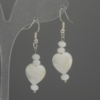 עגילי מפרלאמורט לב 12 מ״מ +-רונדל 5×3 מ״מ+-, אורך 45 מ״מ+